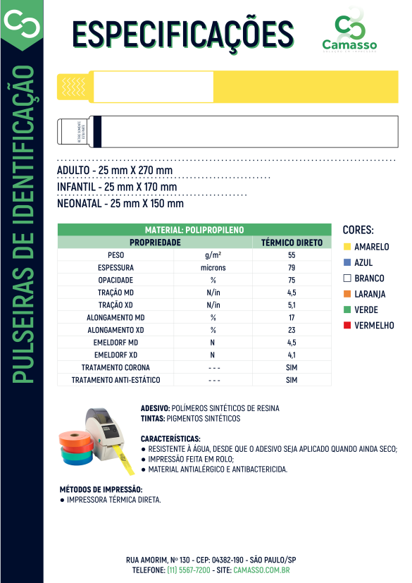 Especificações Especificações